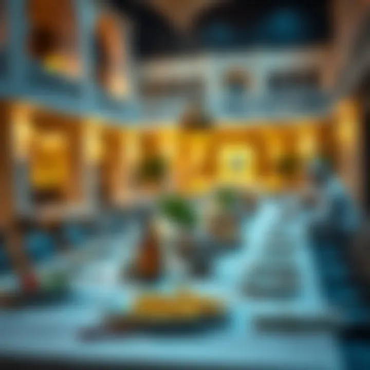 A festive communal meal setup