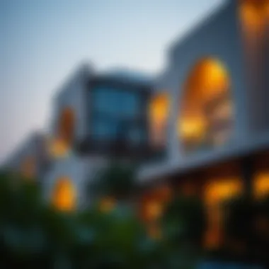 Modern architecture blending with tradition during Ramadan