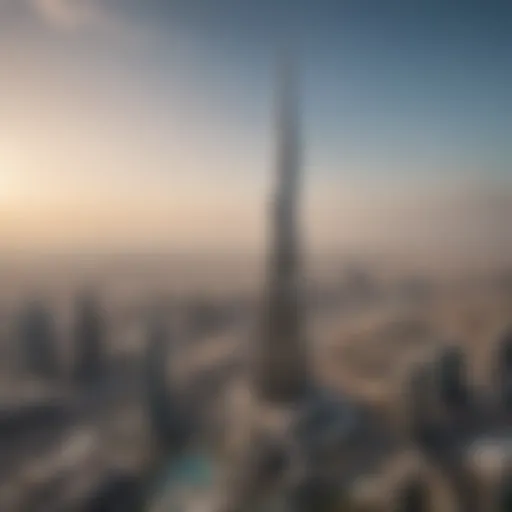 The iconic Burj Khalifa towering over the city skyline