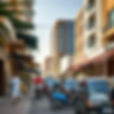 A vibrant street in Deira highlighting cultural diversity