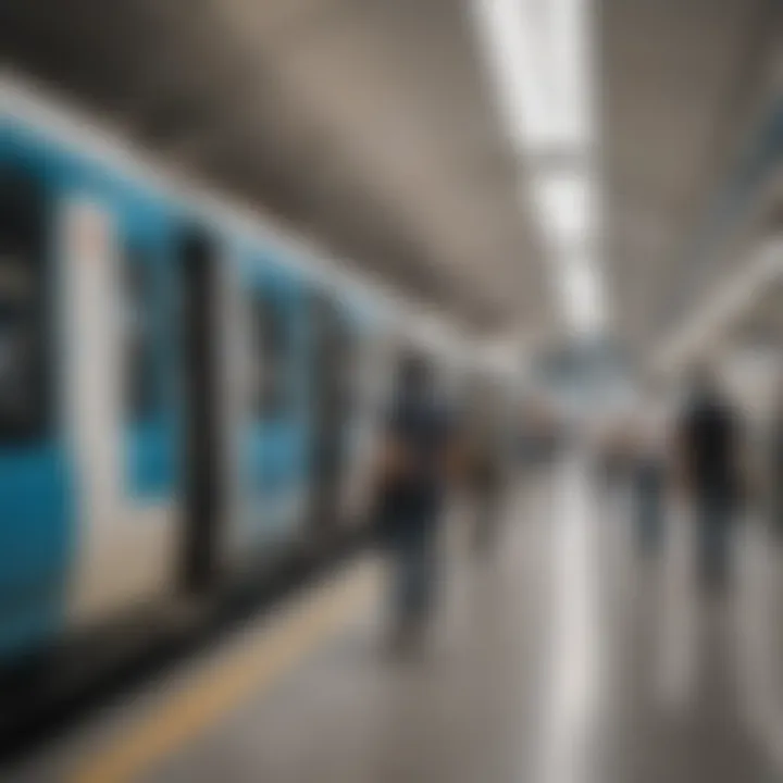 Passengers using the Dubai Metro station