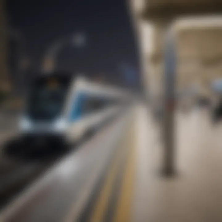 Dubai Metro train arriving at the station