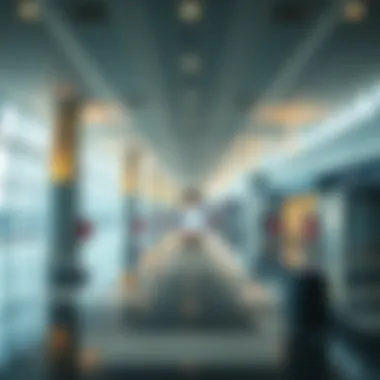 Interior of Dubai Terminal 1 showcasing passenger facilities and amenities