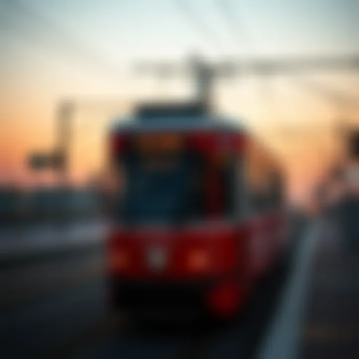 Dubai Tram at Sunset