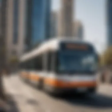 Public transportation in Dubai with modern trams