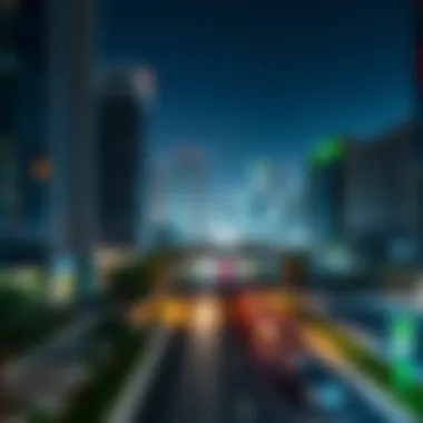 Urban Landscape Showing Mawaqif Integration Urban landscape showing Mawaqif's integration in Dubai