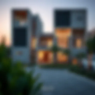 Modern residential area promoting serenity