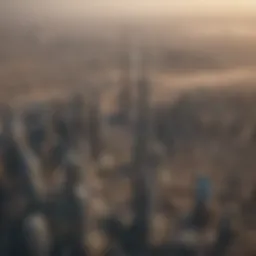 Aerial view of Dubai's skyline showcasing iconic architecture