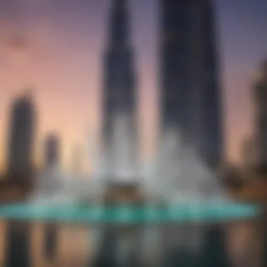 Cultural significance of Dubai Fountain showcased through an artistic representation