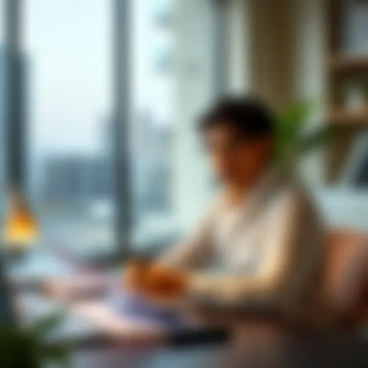 Professional reviewing business compliance documents