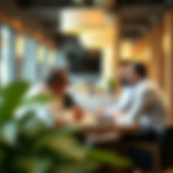 Meeting between business owners discussing renewal strategies