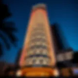 Architectural detail of Vera Tower showcasing its unique façade